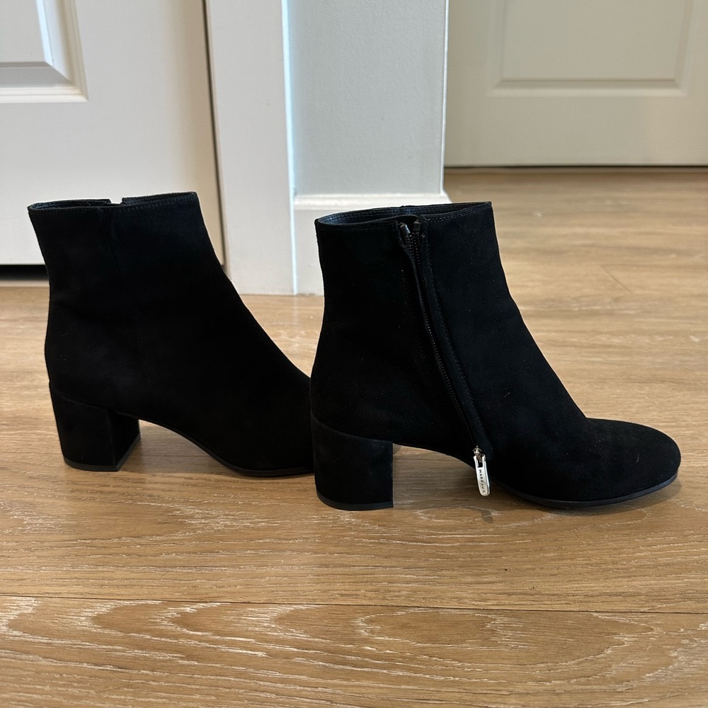 Margaux Classic Black Suede Ankle Booties
